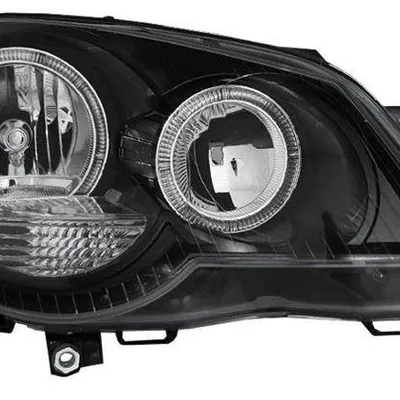 Reflektory przednie VW Polo 9N3 BLACK RINGI