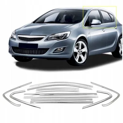 Listwy przyokienne wokół szyb bocznych do OPEL ASTRA P10 J 2009-2015 HB