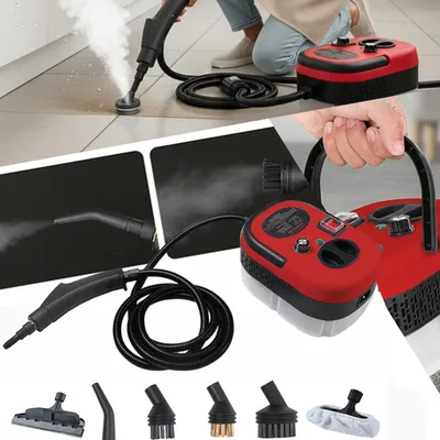 Myjka parowa 1500 w czerwona parownica czyścik urządzenie czyszczące zasilane do mycia czyszczenia kuchni łazienki różnych powierzchni