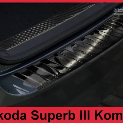 SKODA SUPERB 3 KOMBI Czarna Nakładka (listwa) ochronna na zderzak tylny
