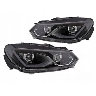 Lampy przednie do vw golf 6 08-13 black led