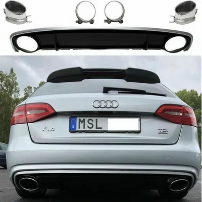 Tylny dyfuzor wraz z końcówkami wydechu  AUDI A4 B8 (8K) Sedan Avant Facelift 2011-2015