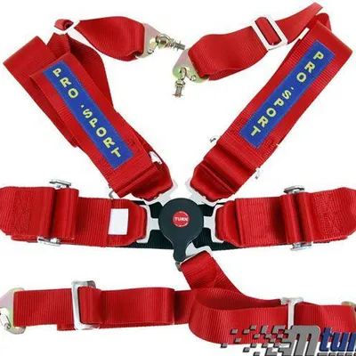 Pasy sportowe 6p 3" Red - Pro Sport