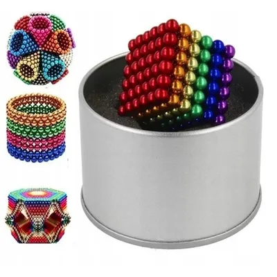 Kulki 5mm tęcza magnetyczne neocube 216 szt + box