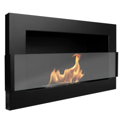 Biokominek 650x400 z szybą Czarny Strukturalny