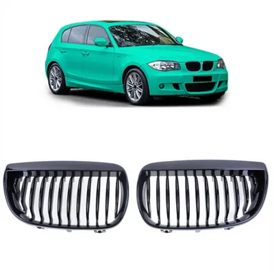 Grill sportowy pojedyncze żeberka Gloss Black BMW 1 E81 E87 przed liftem 2004-2007