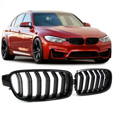 Grill sportowy podwójne żeberka Gloss Black BMW 3 F30 F31 2011-2019