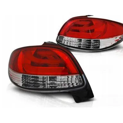 Lampy diodowe Peugeot 206 98- red white led bar