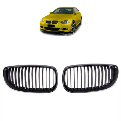 Grill sportowy pojedyncze żeberka Matt Black BMW 3 E92 E93 przed liftem 2005-2010