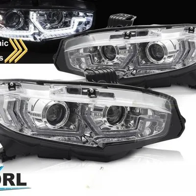 Lampy przednie do Honda Civic X '16-'21 chrome LED