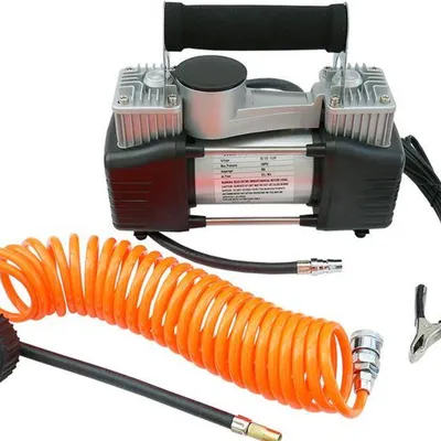 Kompresor samochodowy metalowy, dwutłokowy 12V