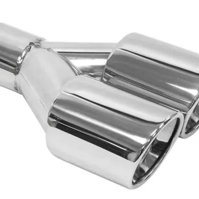 Podwójna Końcówka Tłumika 2x80mm wejście 60mm Polerowana