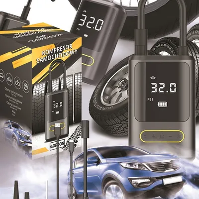 Kompresor samochodowy mini pompka elektryczna bezprzewodowa przenośna do opon samochodu roweru motoru