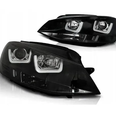 Lampy Vw Golf VII 7 12-17 u-type black led drl