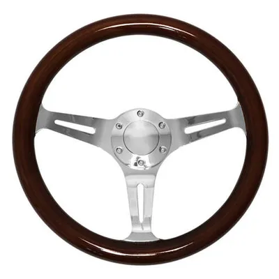 Kierownica 350mm Drewno Silver