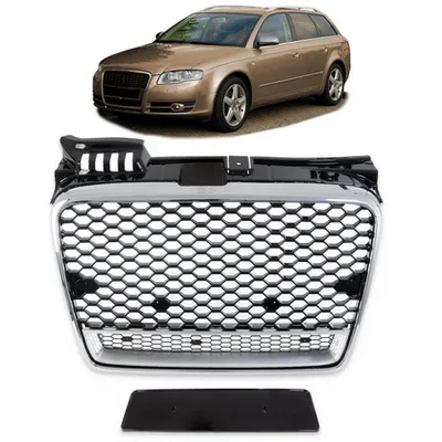Grill sportowy Silver & Gloss Black AUDI A4 B7 2004-2007