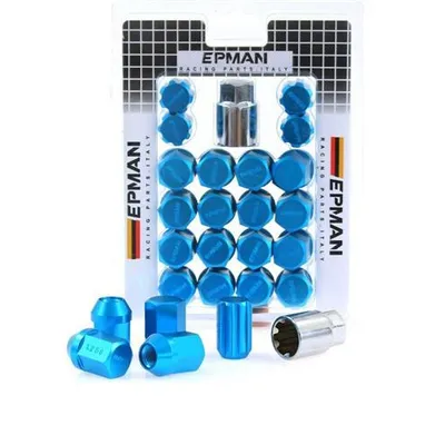 Nakrętki M12x1.25 Alu 34mm EPMAN Blue Stożek Zabezpieczające