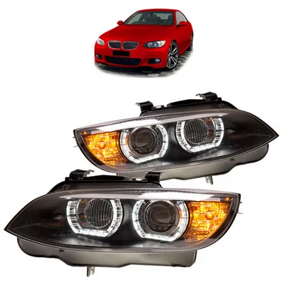 Zestaw Lamp Xenon Black RHD DRL BMW 3 E92 E93 przed liftem 2007-2010