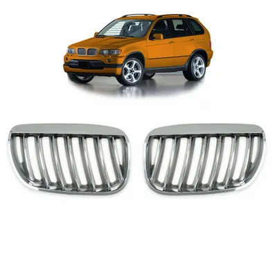 Grill sportowy pojedyncze żeberka All Chrome BMW X5 E53 Facelift 2003-2006