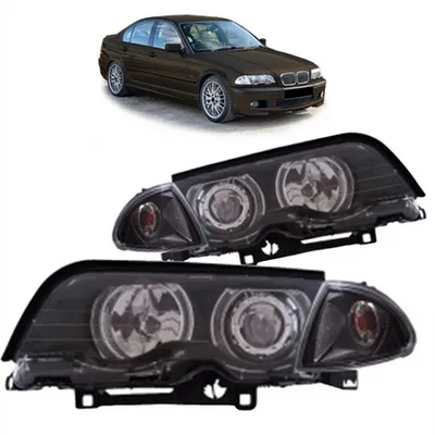 Zestaw Lamp Halogenowych Black CCFL BMW 3 E46 przed liftem 1998-2001