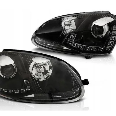 Lampy reflektory Vw Golf V 5 03-09 led drl black