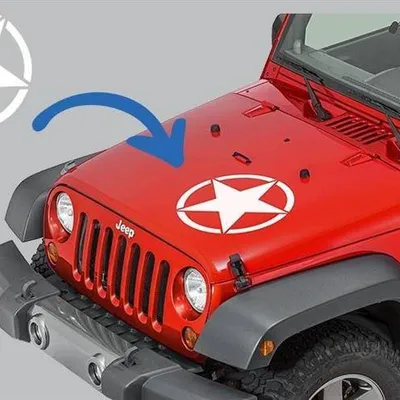 Naklejka na maske biała jeep wrangler