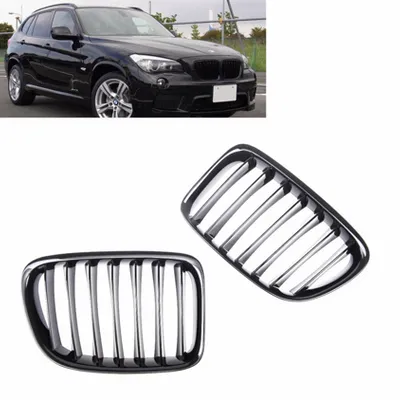Grill sportowy pojedyncze żeberka Gloss Czarny BMW X1 E84 2009-2015