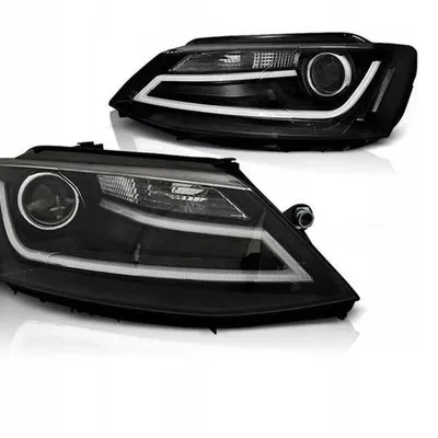 Lampy Reflektory Vw Jetta VI 11- black led drl