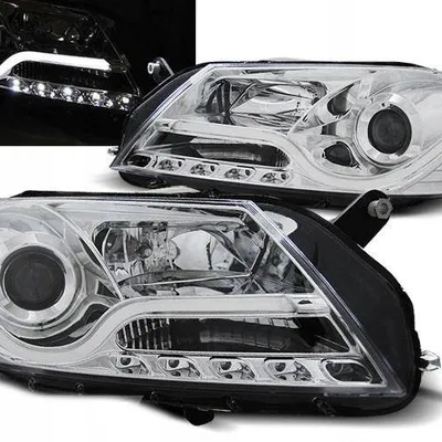 Lampy przednie VW PASSAT B7 10- CHROME TUBE LIGHT