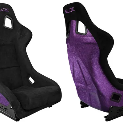 Fotel sportowy SLIDE KS2 Premium Black Welur Purple Glitter