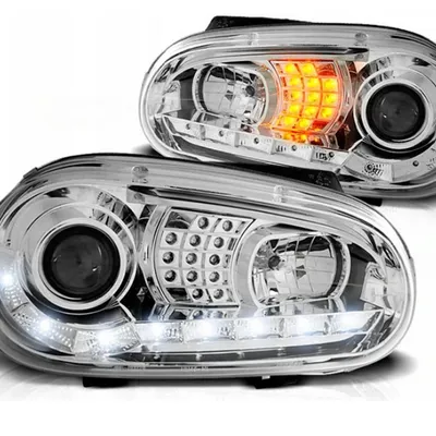 Lampy Reflektory Vw Golf 4 Iv Daylight Chrome Led