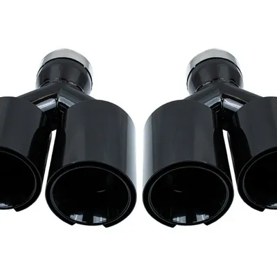 Końcówka Tłumika Typ:52 89mmx2 wejście 70mm Black Chrome Zestaw
