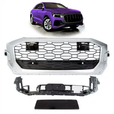 Grill sportowy Silver Matt & Gloss Black AUDI Q8 2019-obecnie
