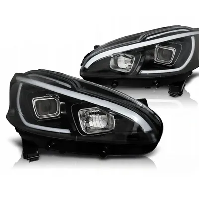Lampy Reflektory Peugeot 208 12-15 Black Led Drl