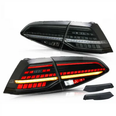 Led tail lights(black smoke lens) suitable for volkswagen golf 7 7.5 2012-2020 with wiring kit; sequential indicator