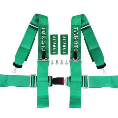 Pasy sportowe 4p 3" Green - Takata Replica
