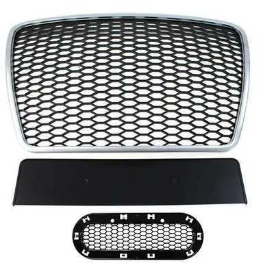Grill audi a6 c6 rs-style matt silver-black (09-11)