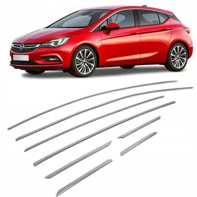 Listwy górne nad szyby boczne do OPEL ASTRA 5 K 2015-2022 HB | stal | chrom