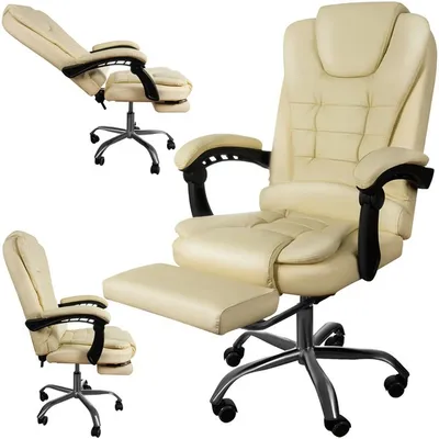 Fotel biurowy z podnóżkiem obrortowy ergonomiczny profesjonalny nowoczesny
