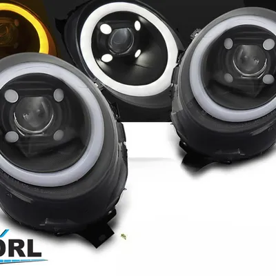 Lampy Reflektory TUBE LIGHT Black LED DRL do MINI Cooper F55 / F56 / F57 2014–2017