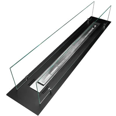 Biokominek do zabudowy wkład  100 cm czarny mat z szybami