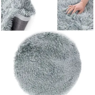Dywan floro okrągły 80 cm shaggy długi włos miękki dekoracyjny