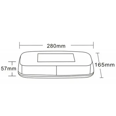 Belka ostrzegawcza LED wymiary 280x165x57 mm  certfikaty R65 R10