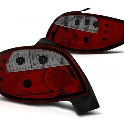 Lampy Tylne Nowe Peugeot 206 10.98- Red Smoke