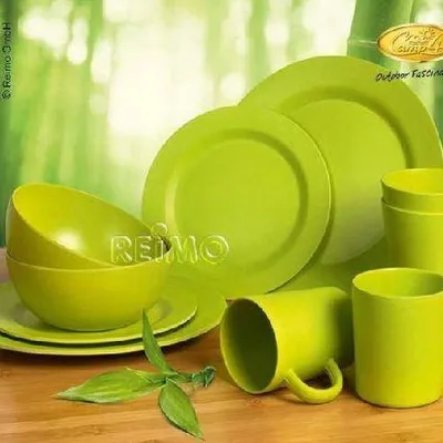 Zestaw obiadowy z bambusa - Lugo Lime