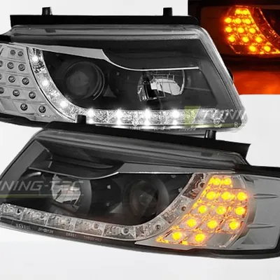 Reflektory przednie VW Passat B5 BLACK DAYLIGHT