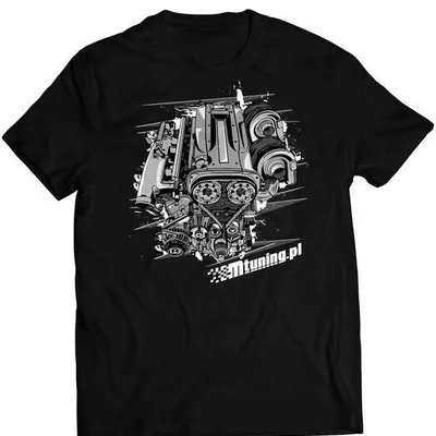 Koszulka T-Shirt MTuning Czarna Engine RB25 XL