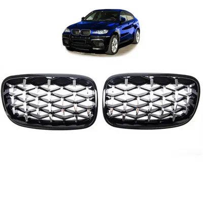 Grill sportowy Gloss Black & Chrome BMW X6 E71 E72 X5 E70 2007-2013