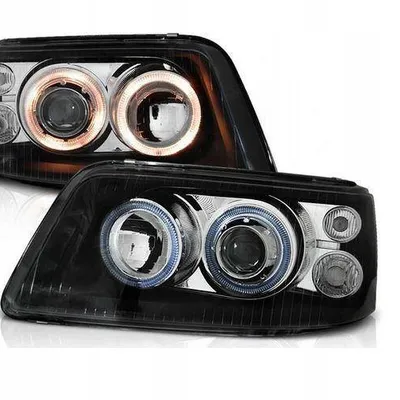 Lampy przednie reflektory VW T5 angel eyes black F