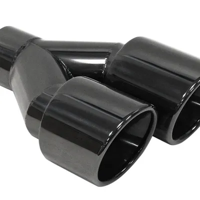 Podwójna Końcówka Tłumika 2x89mm wejście 63mm Black Chrome Lewa